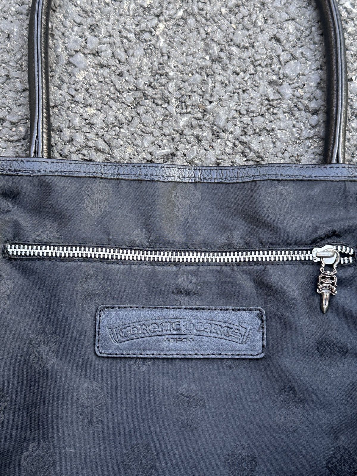 Chrome Hearts Cemetery Cross Patch Double Snap Tote Bag Size ONE SIZE - 7 Thumbnail
