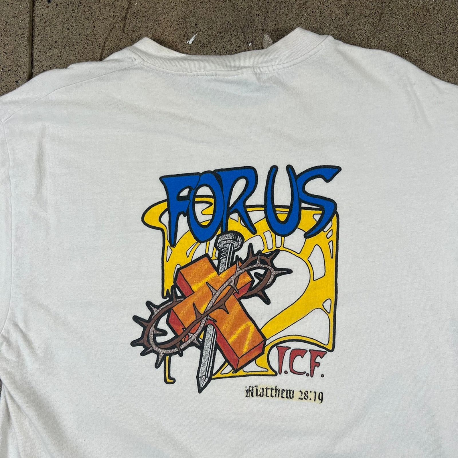 Vintage Vintage Jesus tee. For us. Dummy graphic Christian tee L Size US L / EU 52-54 / 3 - 3 Thumbnail