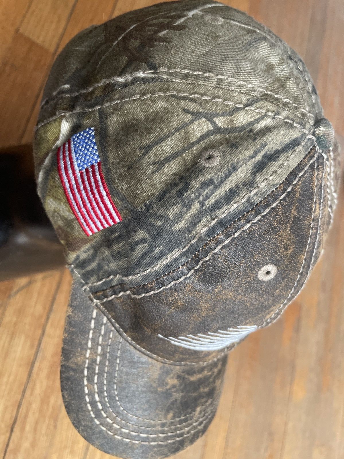 Vintage Dynamic Machine since 2001 leather DAD hat cap USA flag CAMO Size ONE SIZE - 5 Thumbnail