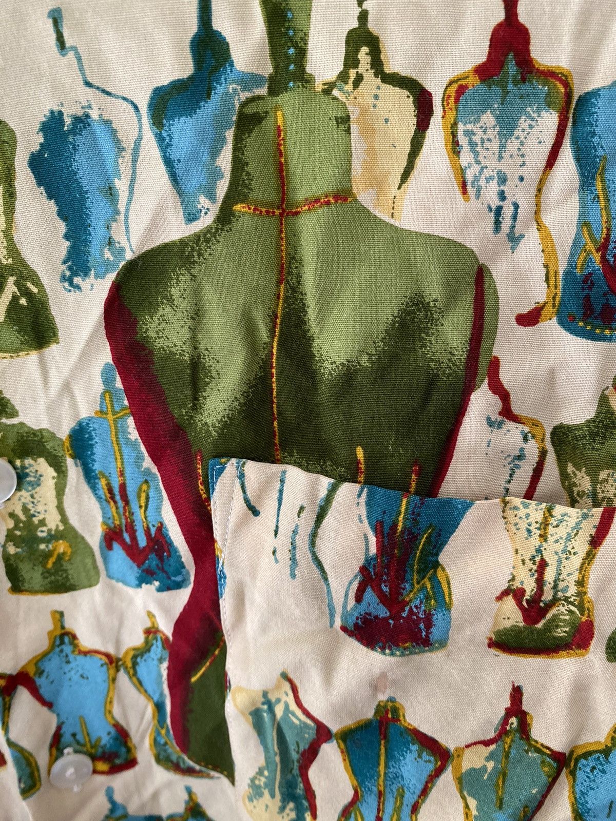 Jean Paul Gaultier 1990s JPG iconic Body print 100% Rayon Size US L / EU 52-54 / 3 - 6 Thumbnail