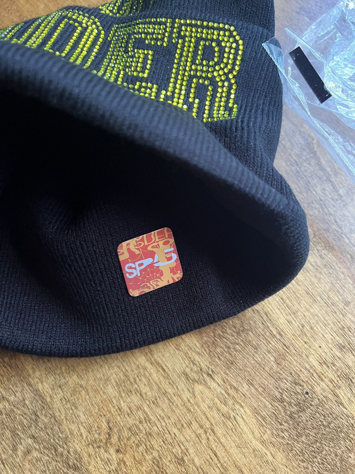 Sp5der × Young Thug Sp5der Web Beanie Black Gold Size ONE SIZE - 3 Thumbnail