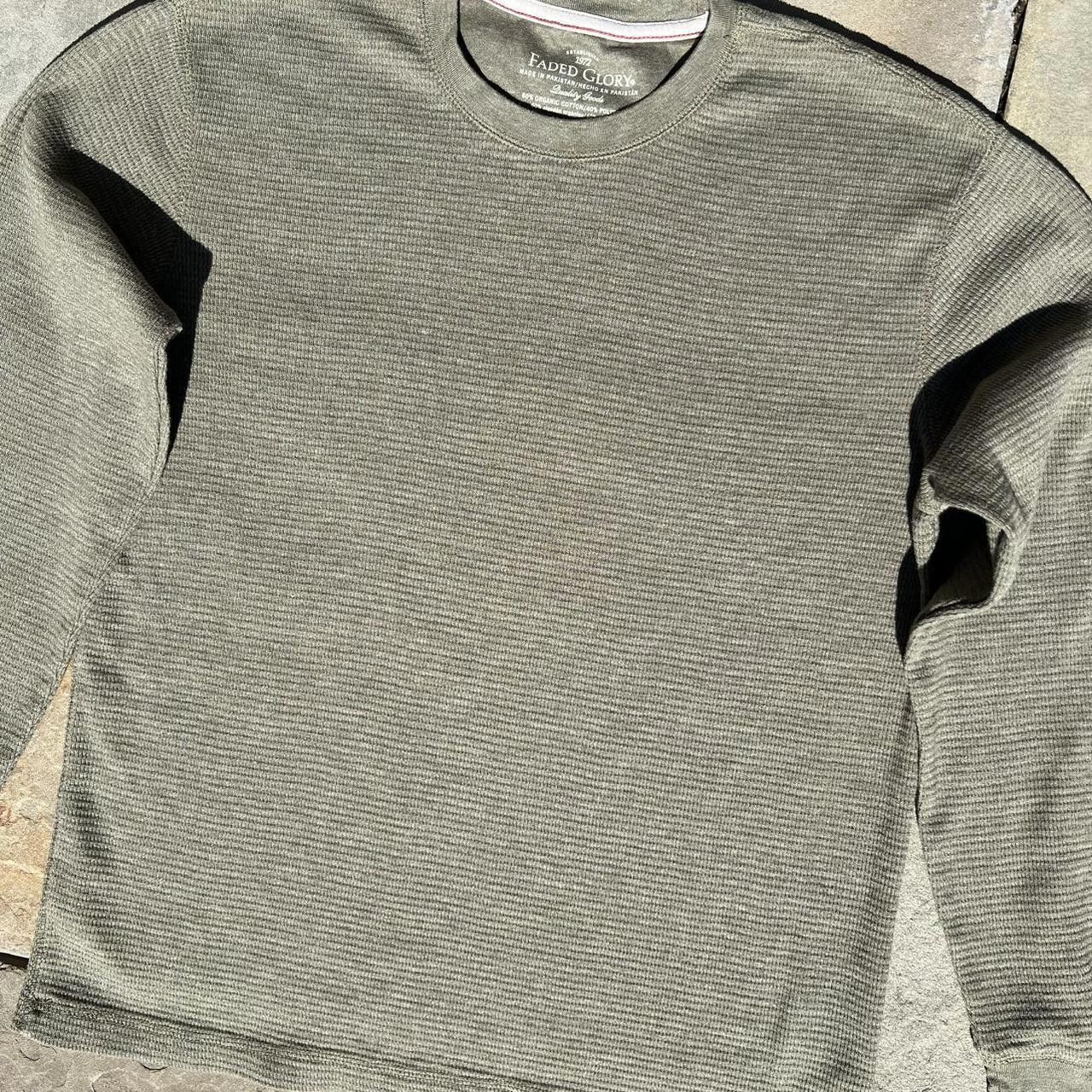 Faded Glory Pale Olive Heather Waffle Knit Thermal Size US L / EU 52-54 / 3 - 2 Thumbnail