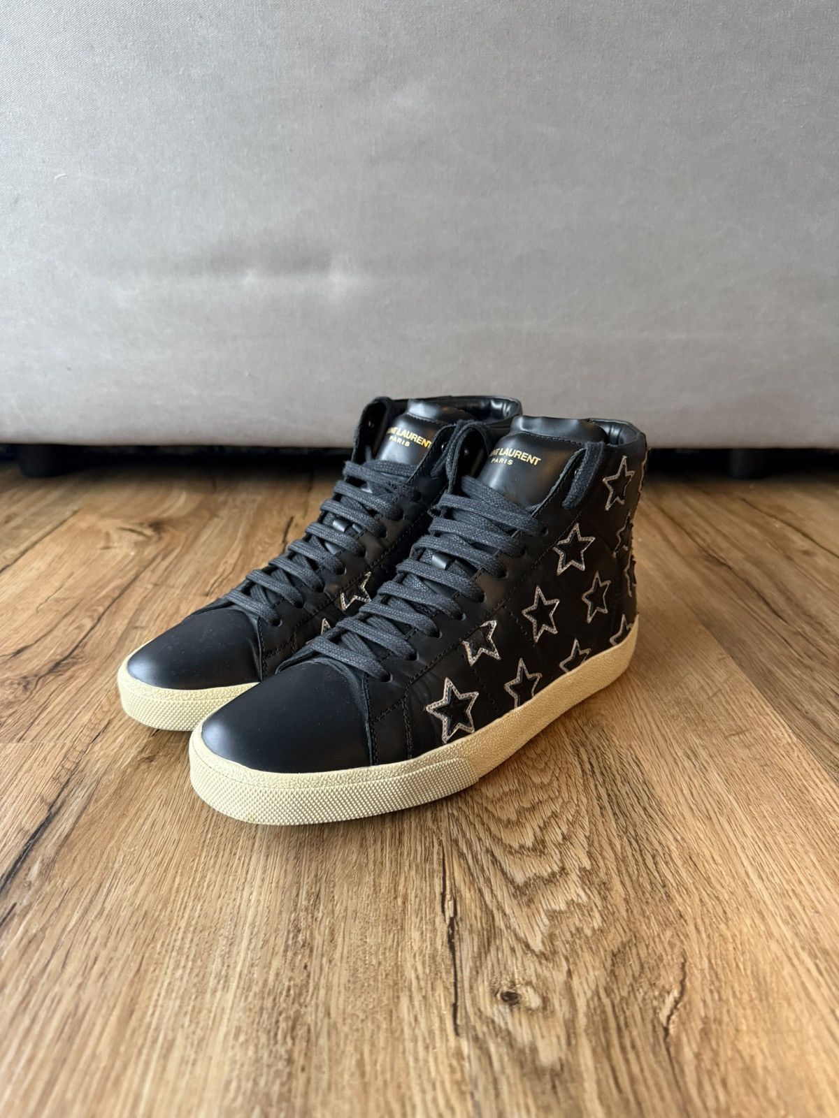 Saint Laurent Paris Saint Laurent Paris SL/06H Star Appliqué – Black/Silver Hedi Size US 8 / EU 41 - 12 Thumbnail