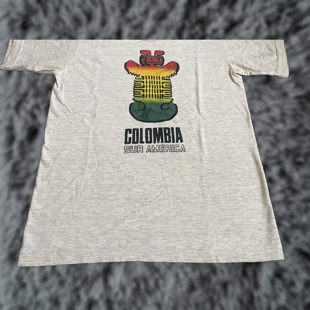 Hanes VINTAGE Hanes Columbia Shirt Adult Small S Short Sleeve Cotton 80s 90s Travel Gray Mens Size US S / EU 44-46 / 1 - 1 Thumbnail