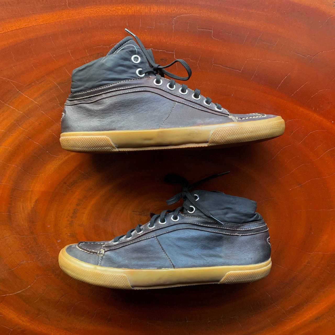 Prada Prada High Cut Chocolate Sneakers Size US 8 / EU 41 - 1 Thumbnail