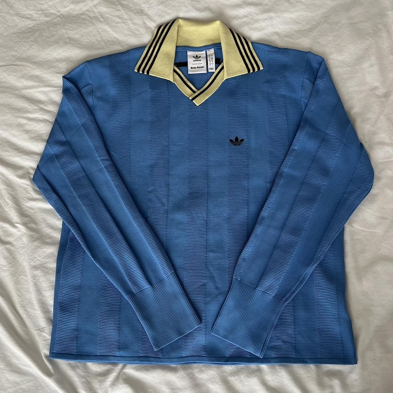 Adidas × Wales Bonner Wales Bonner Men's Blue and Cream Polo