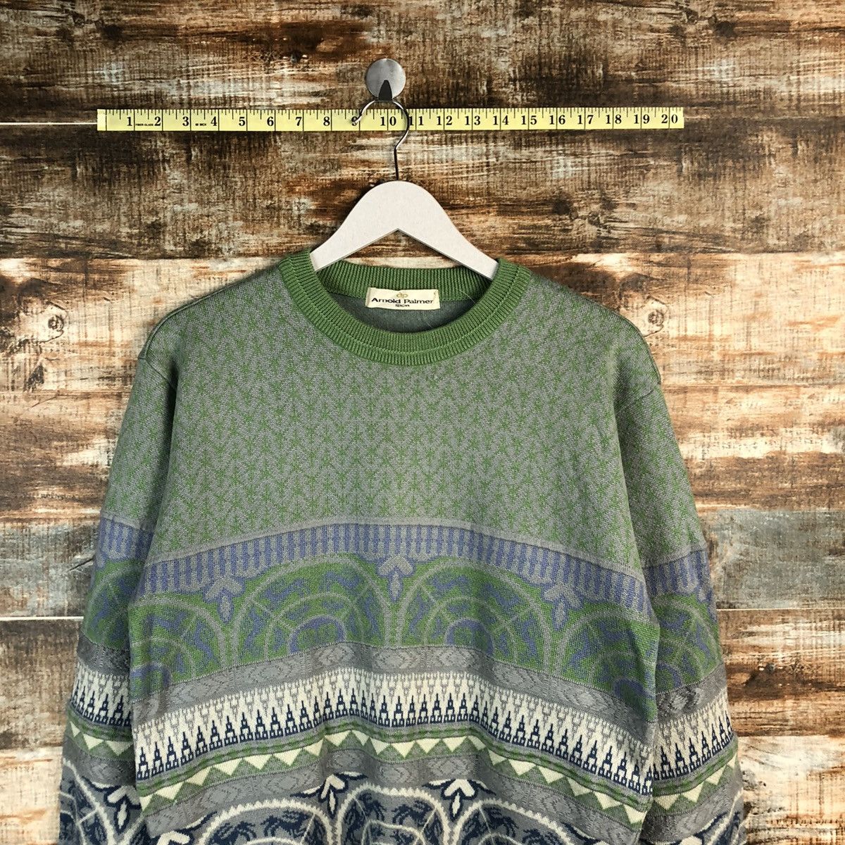 Homespun Knitwear × Japanese Brand × Palmer Trading Company Arnold Palmer vintage japan art Green Knitwear #A1254 Size L / US 10 / IT 46 - 2 Thumbnail