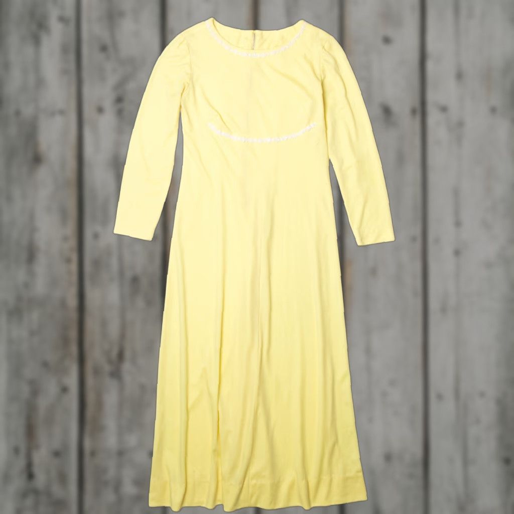 Vintage VINTAGE Yellow Empire Dress Size S / US 4 / IT 40 - 1 Thumbnail