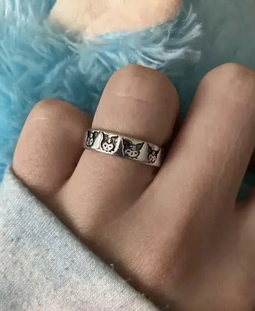 VIBE Anime Kuromi Hello Kitty Cartoon Adjustable Ring Size ONE SIZE - 6 Thumbnail