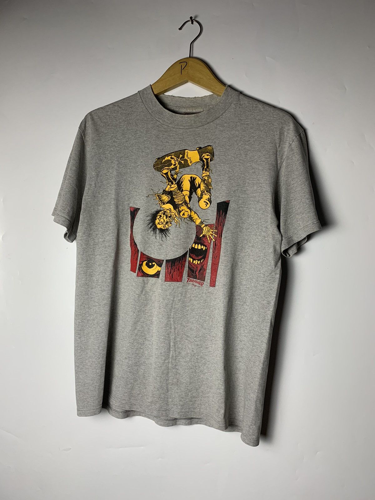 image of Vintage Thrasher Pushead in Grey, Men's (Size Medium)
