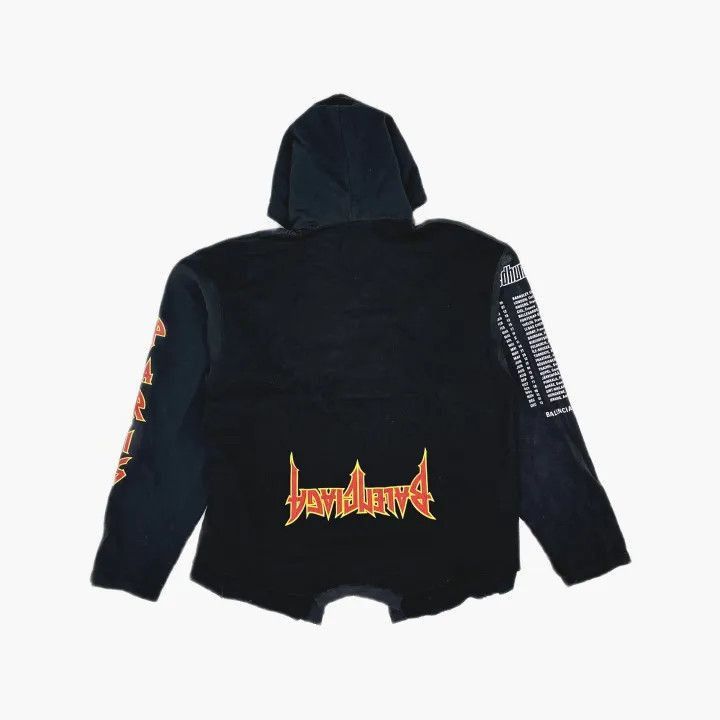 Balenciaga Balenciaga Black Printed Oversized Hoodie 0079-2507 Size US L / EU 52-54 / 3 - 1 Thumbnail