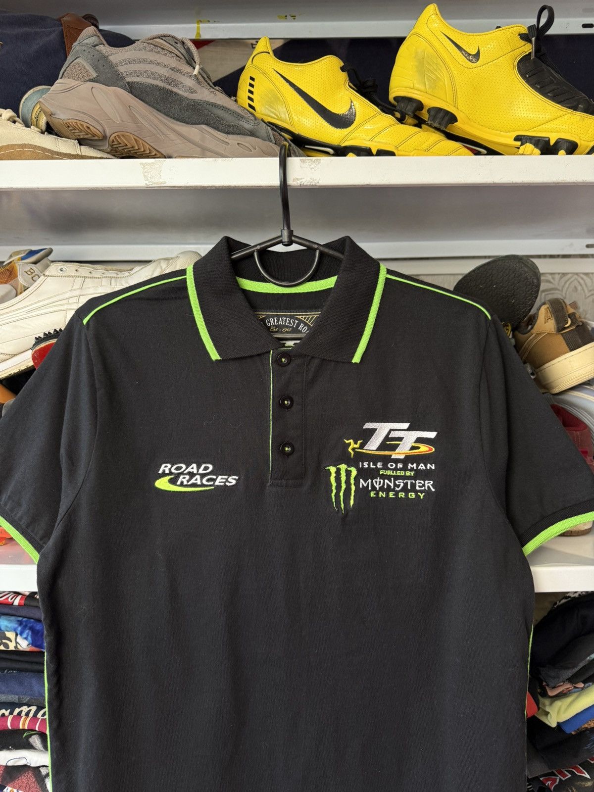 Vintage Vintage Polo Monster Energy Isle of Man TT Moto Racing USA Size US L / EU 52-54 / 3 - 2 Thumbnail