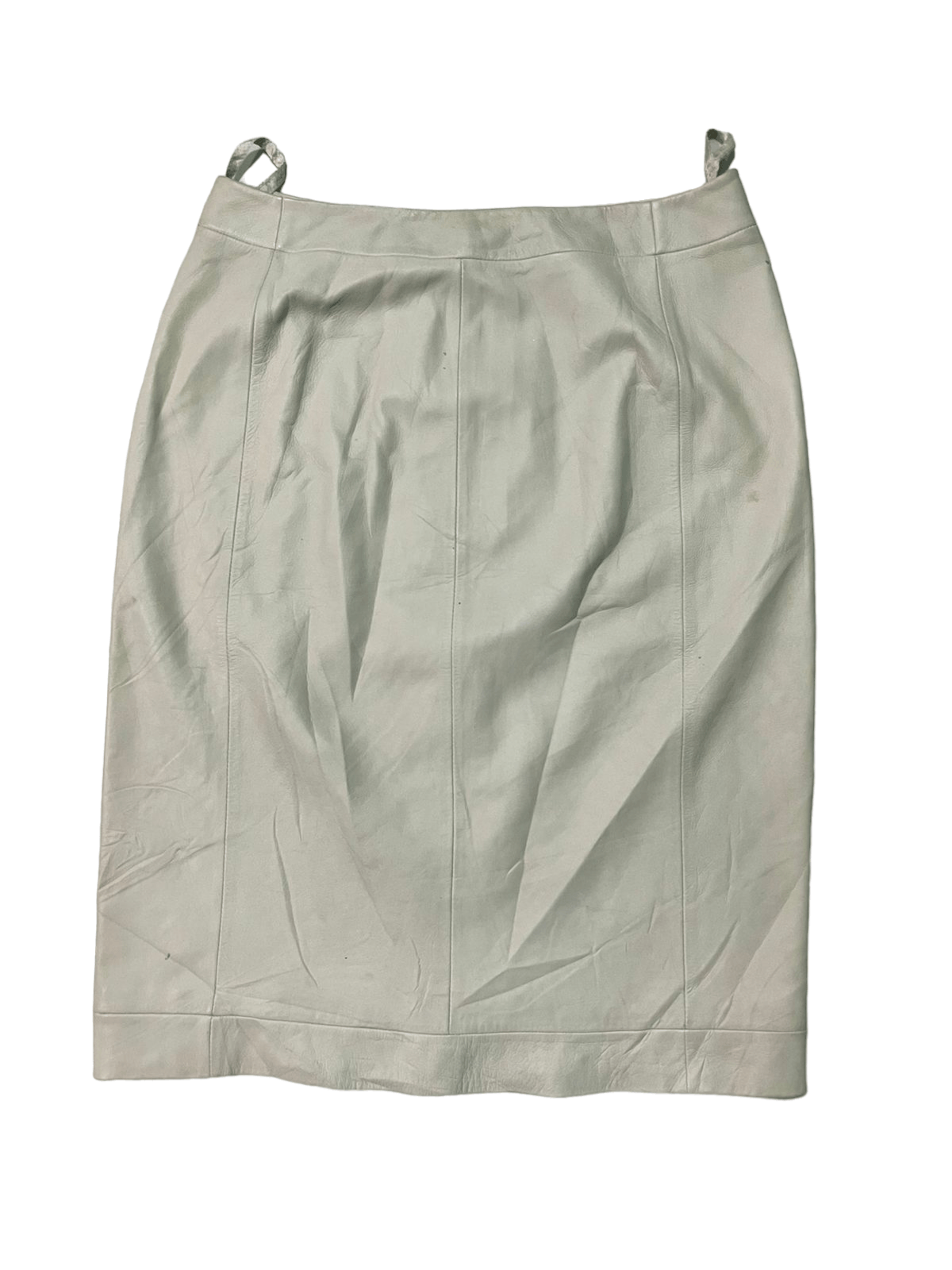 image of Loewe Madrid Leather Skirt in Cream, Women's (Size 26)