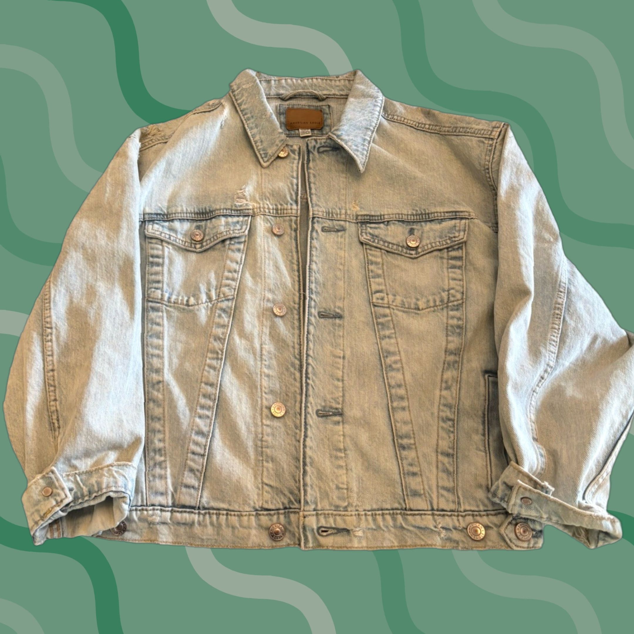 American Eagle Outfitters VINTAGE American Eagle Outfitters Denim Jacket Blue 100% Cotton Women’s Regular M Button Collared Pockets 90s Basic Jacket Size M / US 6-8 / IT 42-44 - 1 Thumbnail