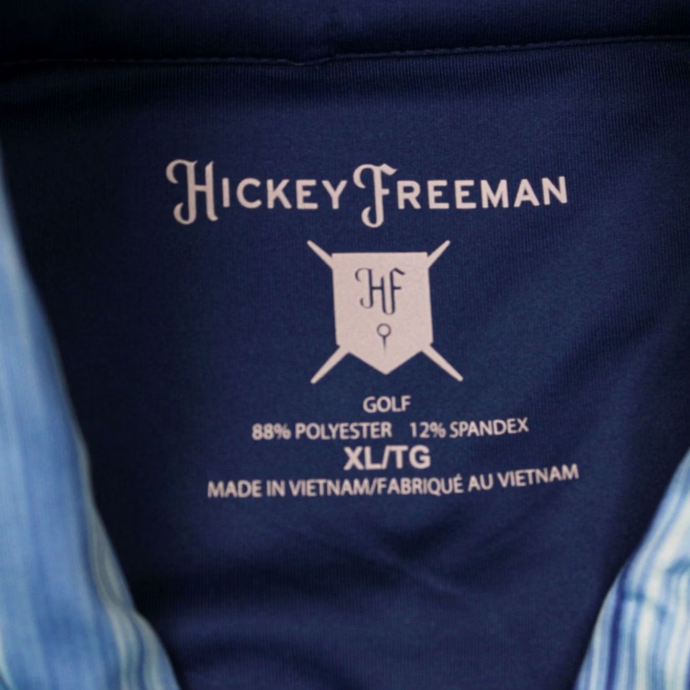 Vintage Hickey Freeman Polo Shirt Mens XL Blue Abstract Short Sleeve Polyester Stretch Golf Shirt Size US XL / EU 56 / 4 - 7 Thumbnail