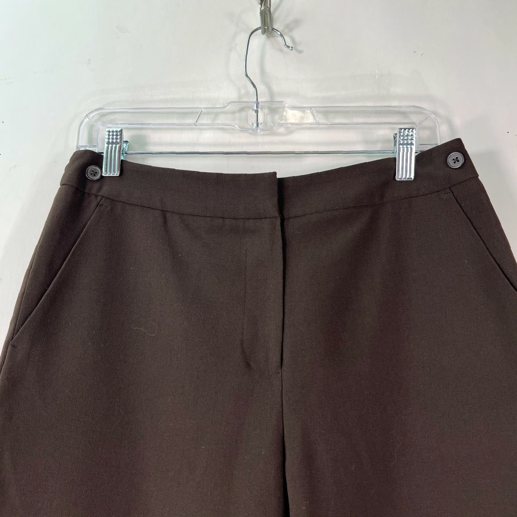 Vintage Larry Levine Womens Stretch Flat Front Straight Leg Brown Capri Pants Size 8 Size 30" / US 8 / IT 44 - 3 Thumbnail
