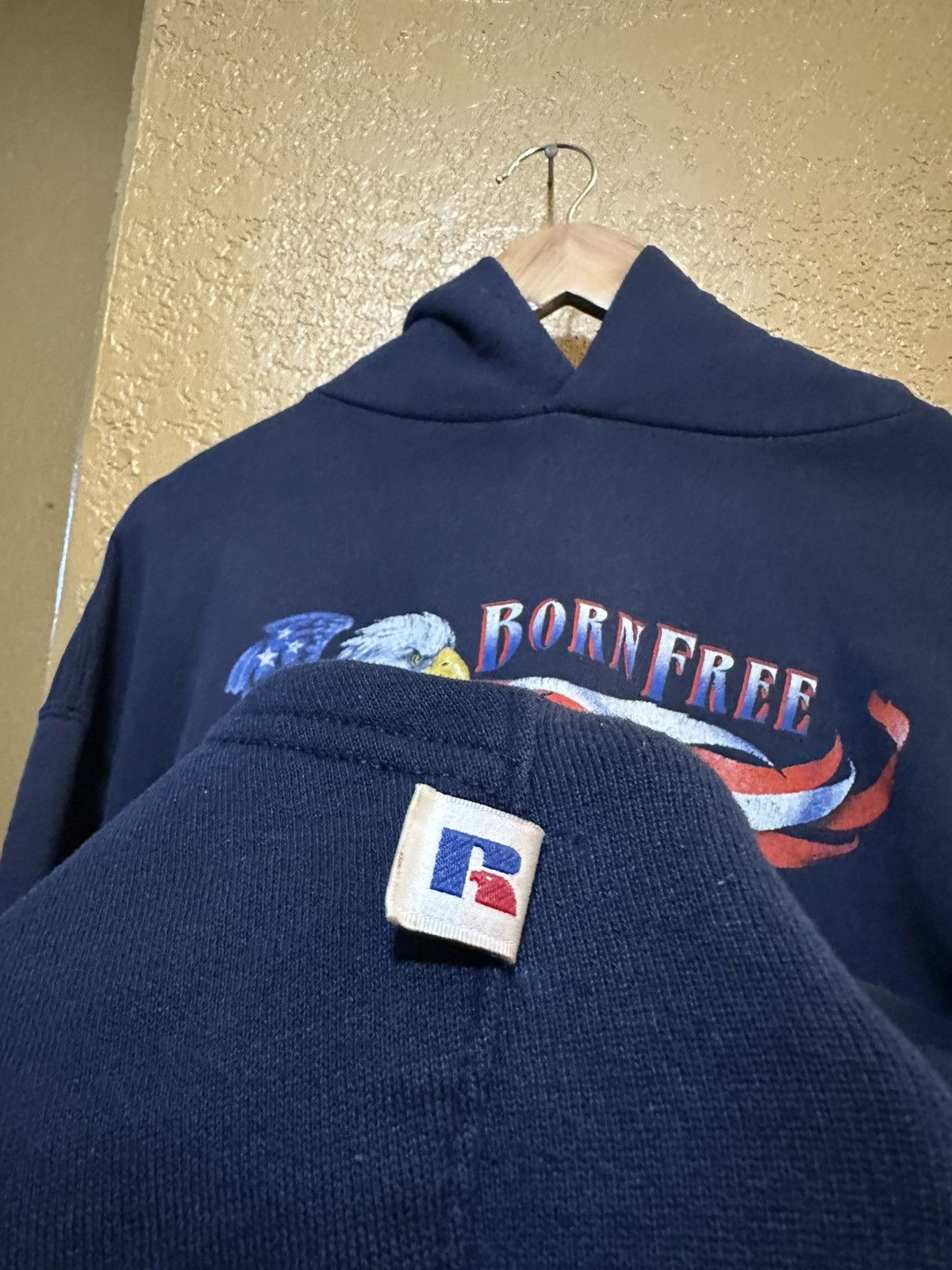 Vintage 🦅 vintage 90s Russell Athletic Born Free Choppers Hoodie Size US L / EU 52-54 / 3 - 3 Thumbnail