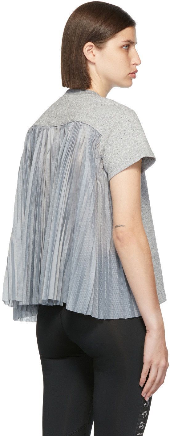Nike × Sacai Grey Pleated T Shirt Size XS / US 0-2 / IT 36-38 - 4 Thumbnail
