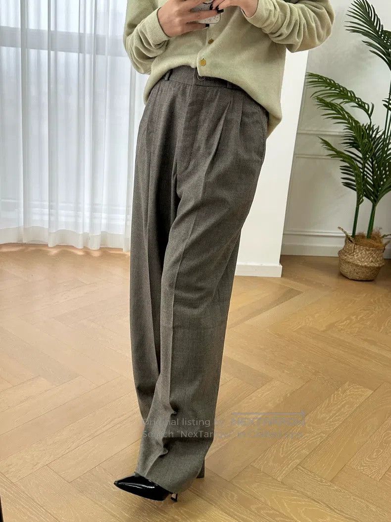 Hermes Hermes Margiela Era Wool Wide Leg Straight Business Pants, Size 25" / US 0 / IT 36 - 2 Thumbnail