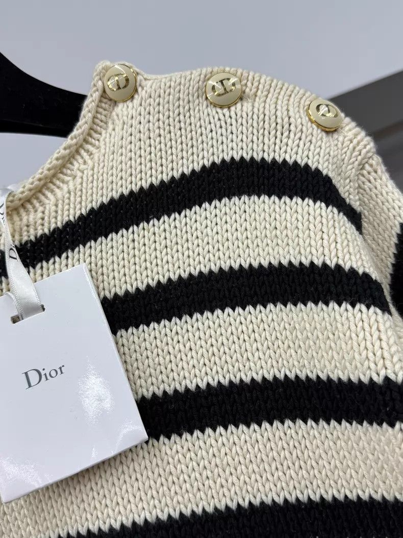 Dior Dior Side button black and white striped sweater Size XS / US 0-2 / IT 36-38 - 2 Thumbnail