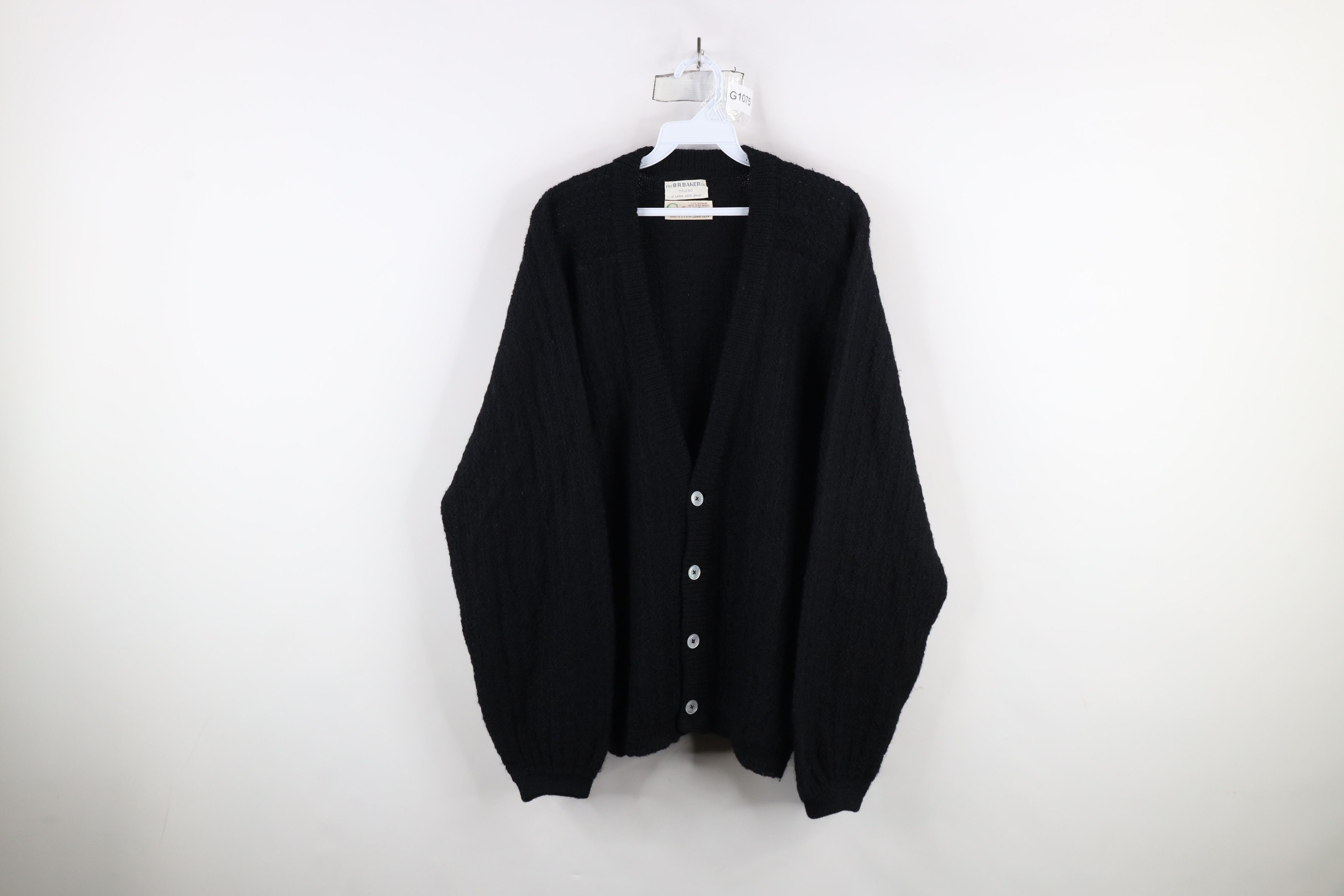 Vintage Vintage 50s 60s Rockabilly Knit Cardigan Sweater USA Black Size US L / EU 52-54 / 3 - 1 Thumbnail