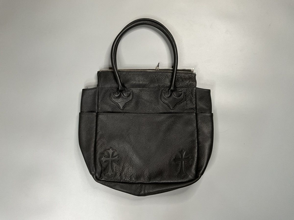 Chrome Hearts Cross Patches Grained Leather 4pockets Tote