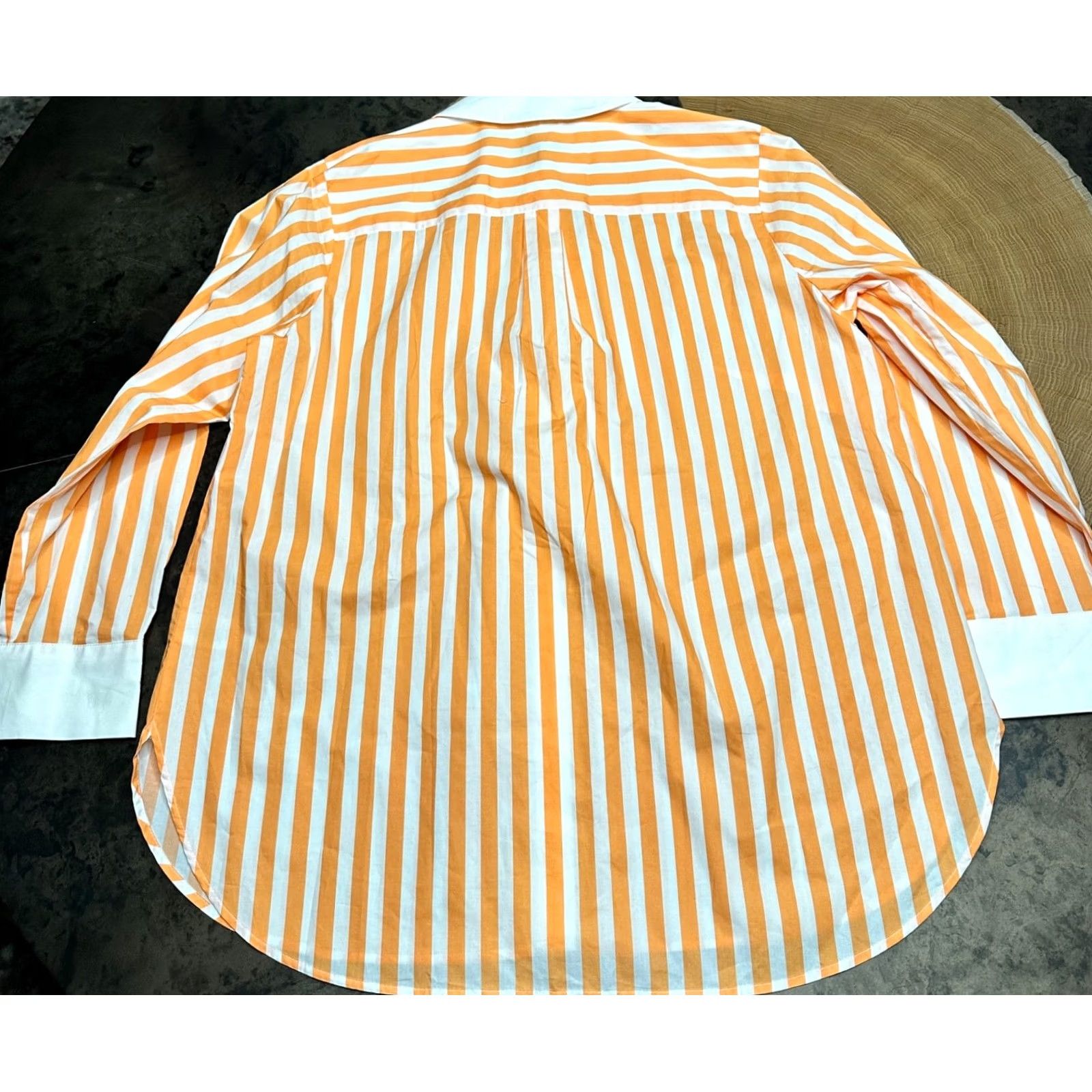 Talbots TALBOTS PLUS WOMENS 1X BUTTON UP LS SHIRT ORANGE STRIPE CLASSIC Size XL / US 12-14 / IT 48-50 - 2 Thumbnail