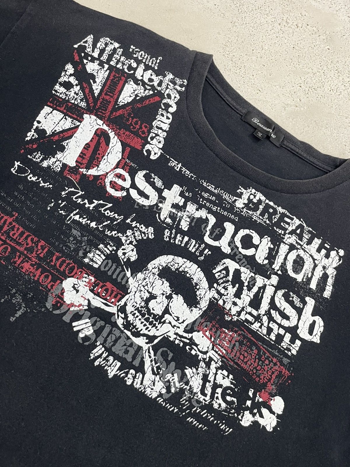 Japanese Brand Beaumere Destruction Wish Affliction Punk Tour Y2K Wording Size US XXL / EU 58 / 5 - 8 Thumbnail