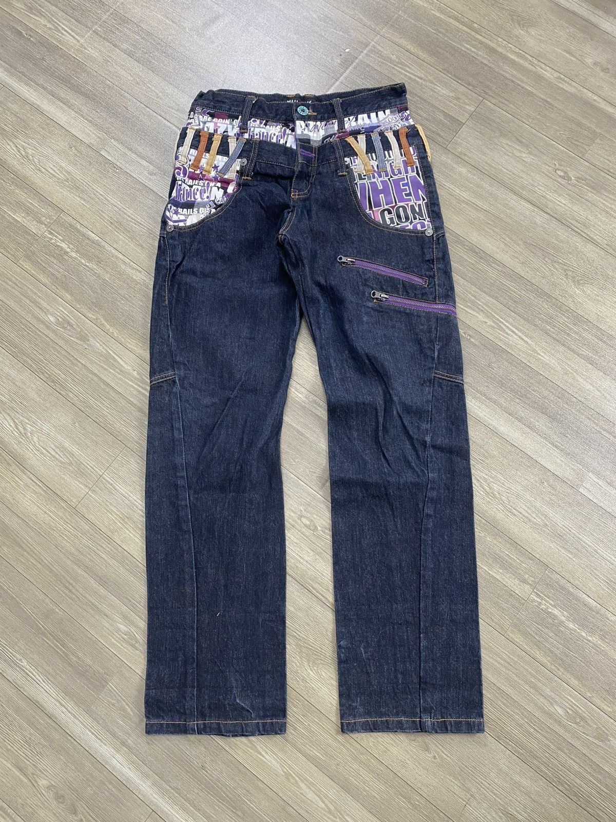 If Six Was Nine 2000s Nylaus Double Waist Multipocket Punk Lgb Style Jeans Size US 28 / EU 44 - 2 Thumbnail