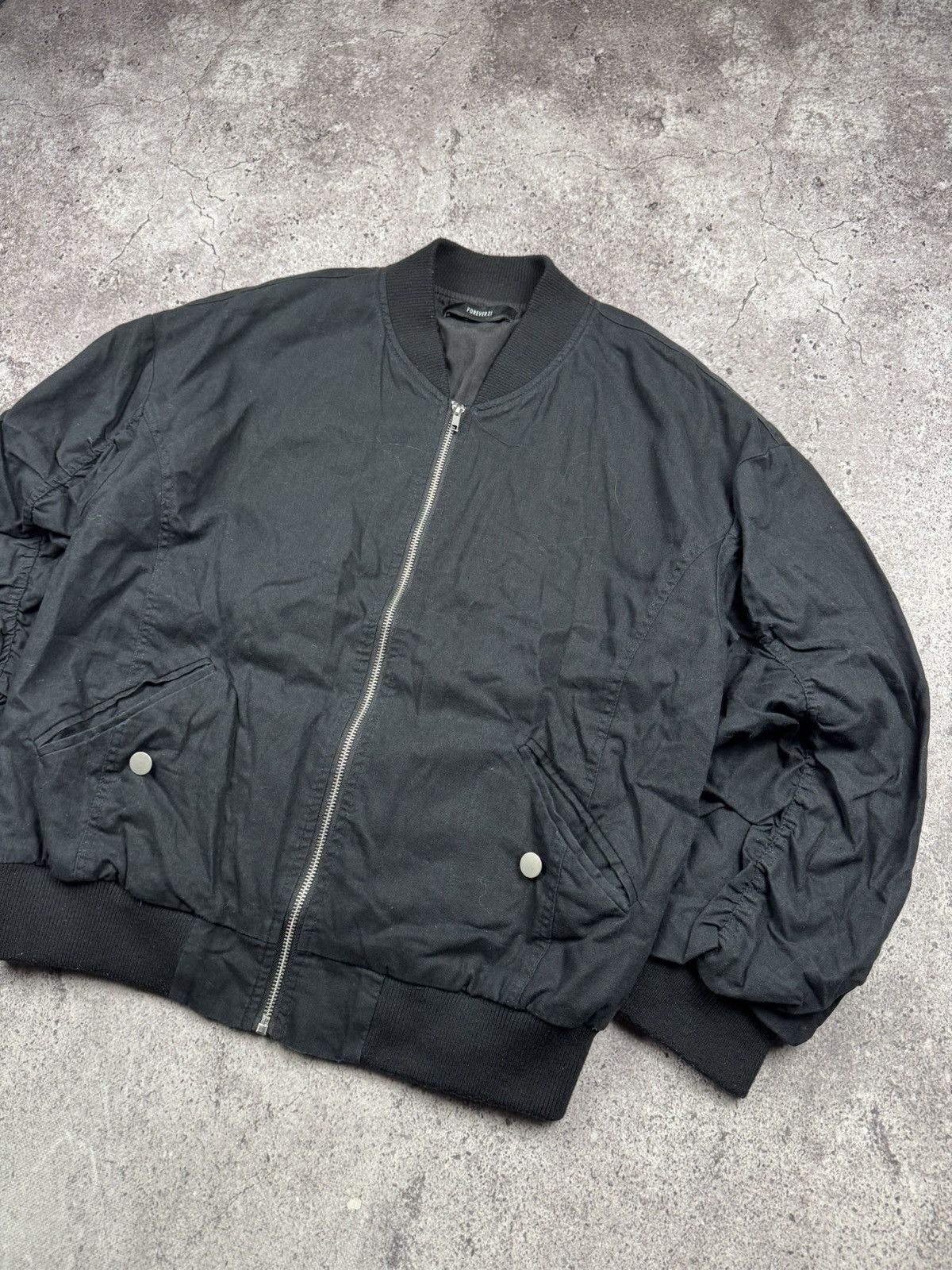 Japanese Brand VTG Avant Garde Rick Owens Style Washed Bomber Jacket 90s Size US S / EU 44-46 / 1 - 4 Thumbnail