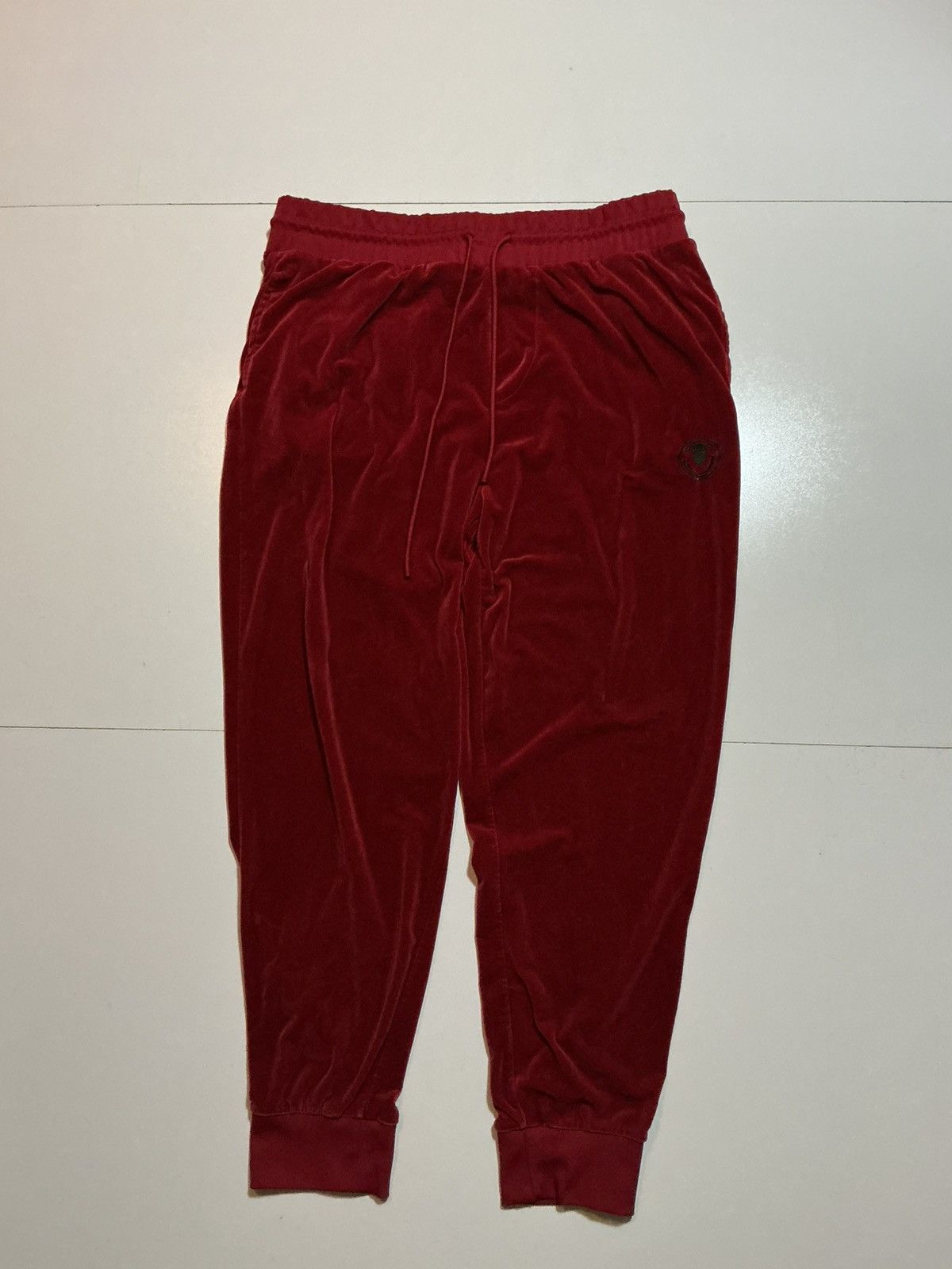True Religion True Religion Red Dahlia Horseshoe Velour Jogger Track Pants Size US 38 / EU 54 - 1 Thumbnail