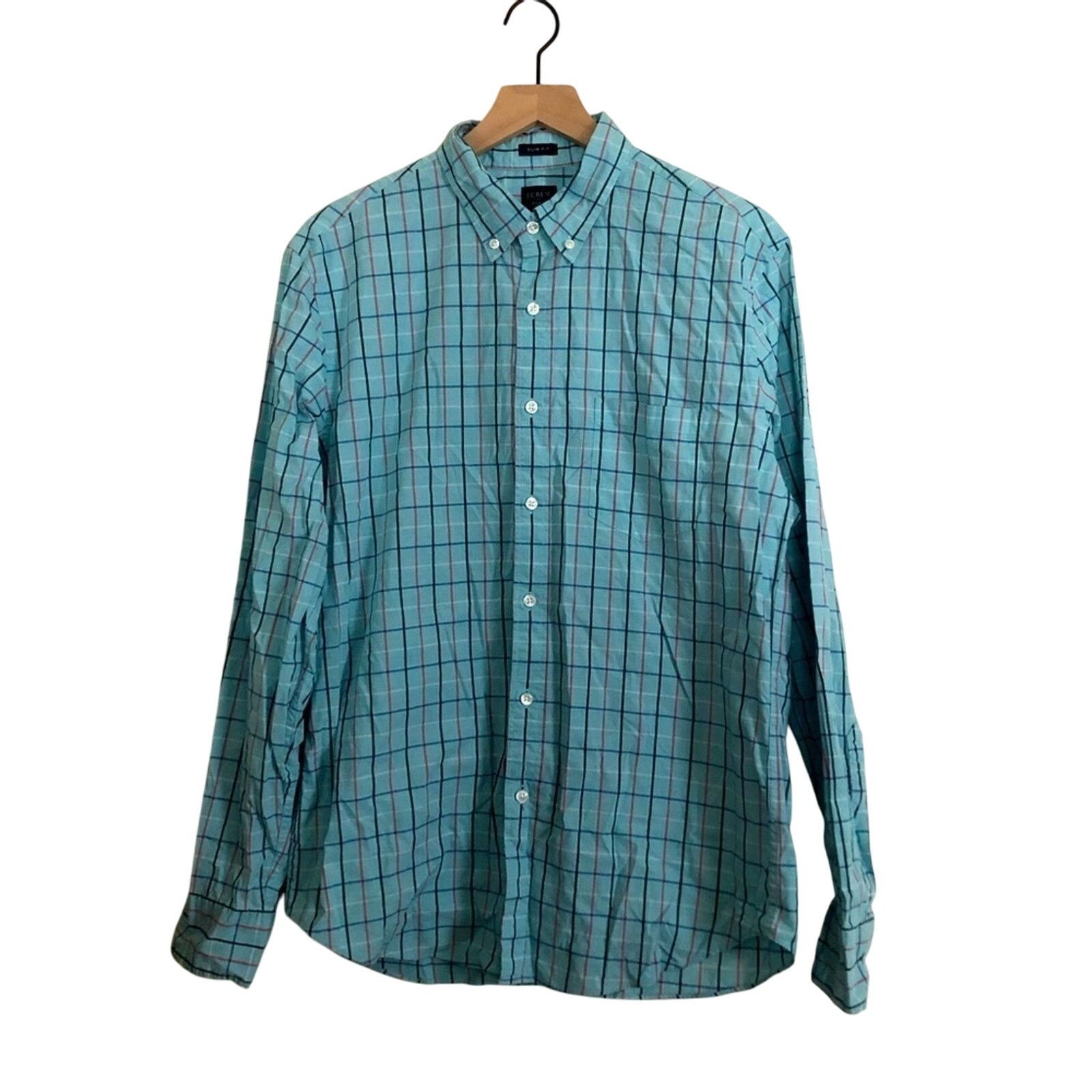 J.Crew J. Crew Men's Slim Fit Flex Blue Plaid Button Down Shirt Size US L / EU 52-54 / 3 - 1 Thumbnail