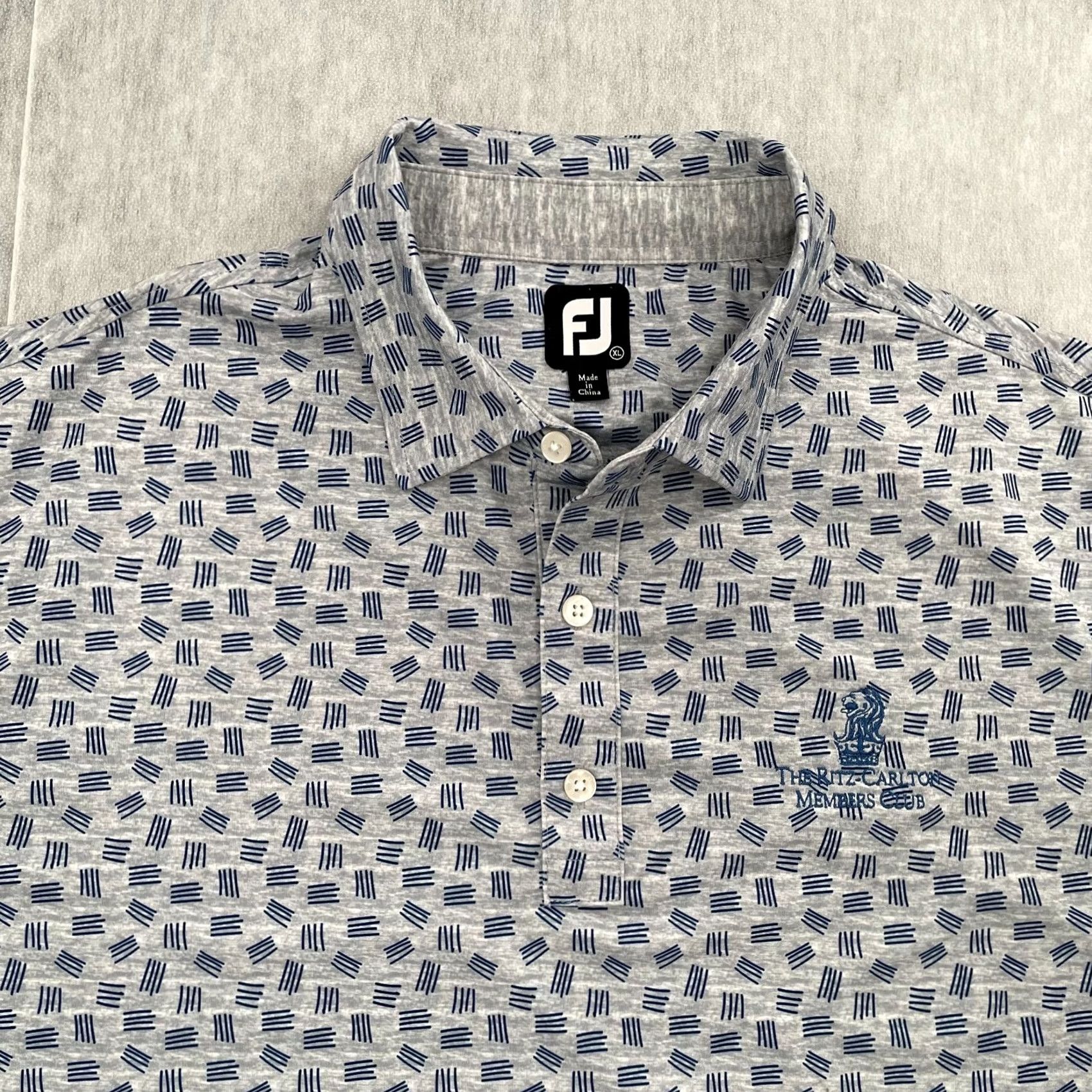 Footjoy FootJoy Polo Shirt Adult XL Blue Gray The Ritz Carlton Members Club Logo Mens Size US XL / EU 56 / 4 - 2 Thumbnail