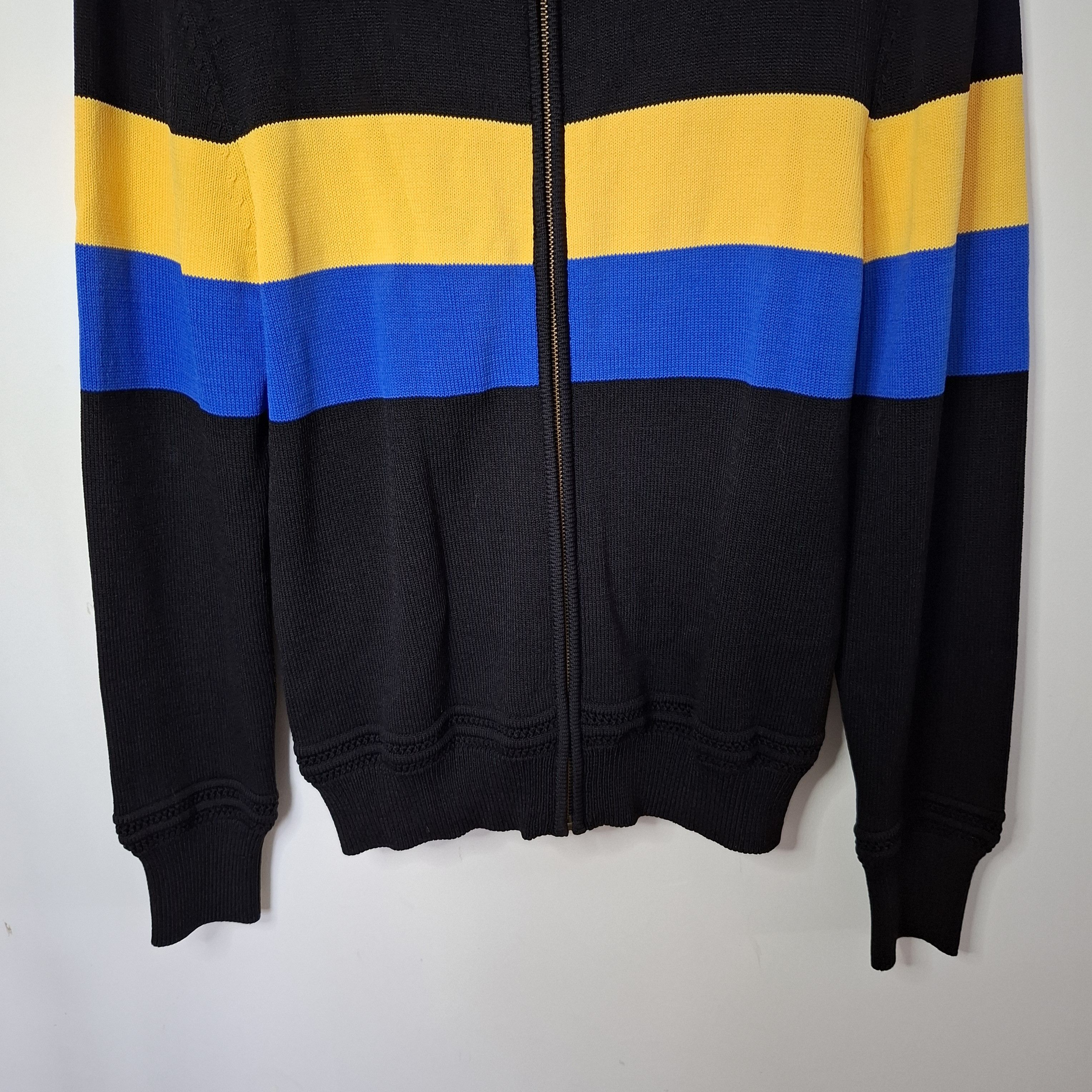 Wales Bonner Wales Bonner Saint Jones Emory Zip Up Striped Sweater Size US S / EU 44-46 / 1 - 4 Thumbnail