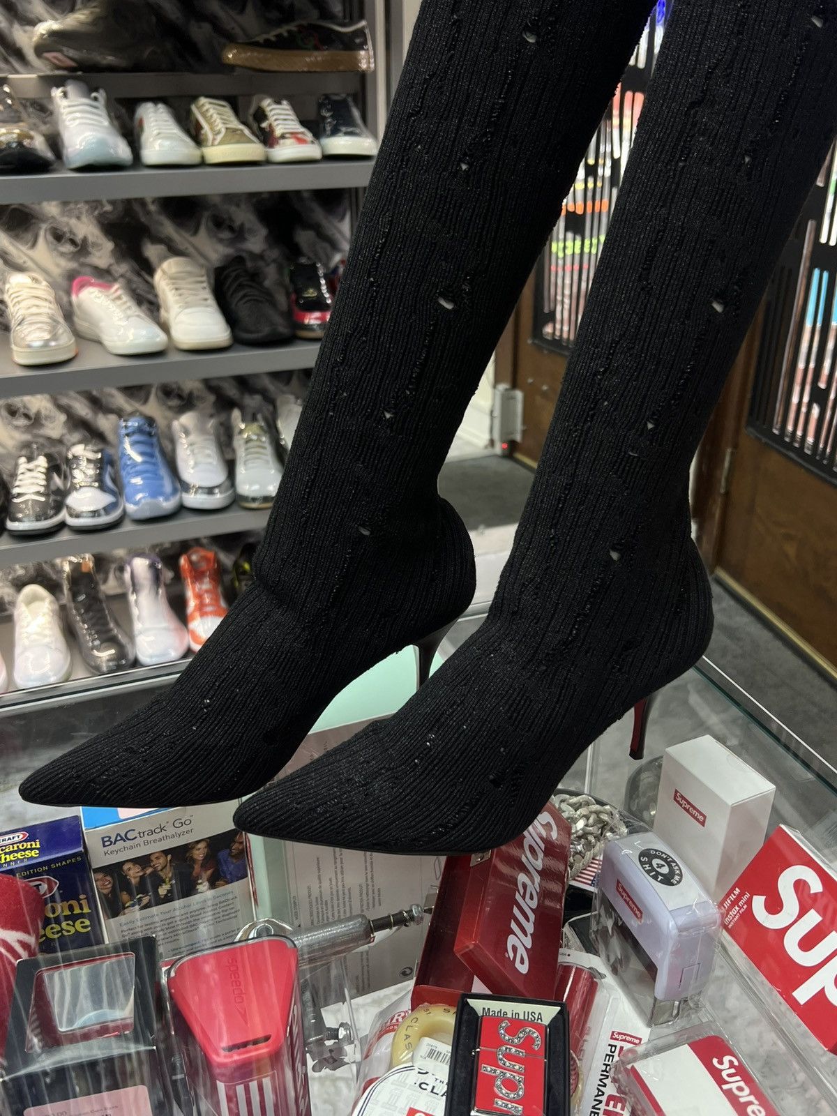 Christian Louboutin Christian Louboutin Tricot Sandrine Sock Knee Boots Size US 7.5 / IT 37.5 - 2 Thumbnail