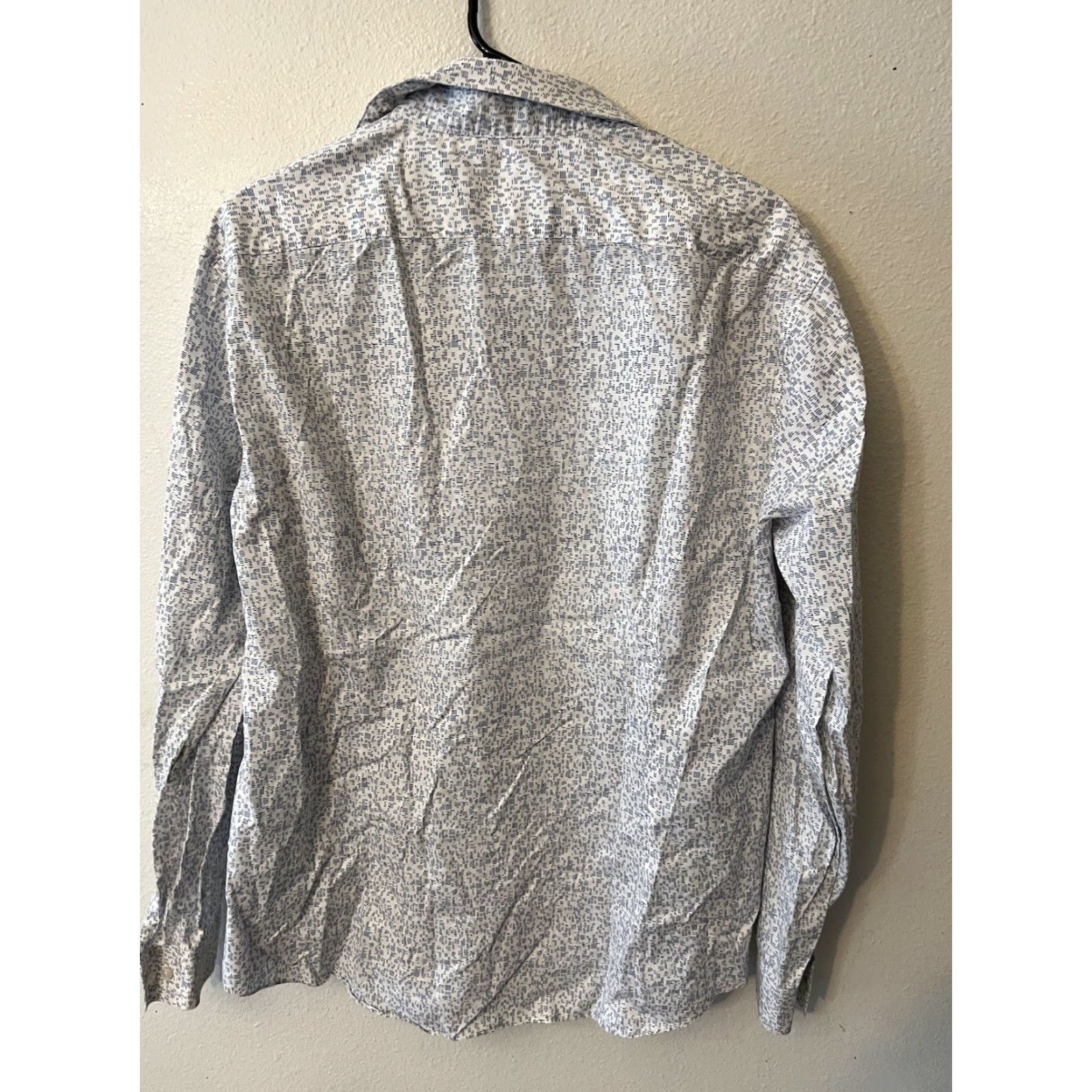 Vintage VINTAGE Calvin Klein Slim Fit Button-Up Shirt XL Long Sleeve White Blue Geometric Designer Mens Size US XL / EU 56 / 4 - 3 Thumbnail