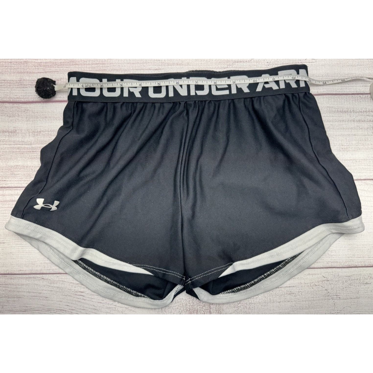 Under Armour UNDER ARMOUR Girl's Youth Large (L) Shorts Black Print w Log Size 34" / US 12 / IT 48 - 7 Thumbnail