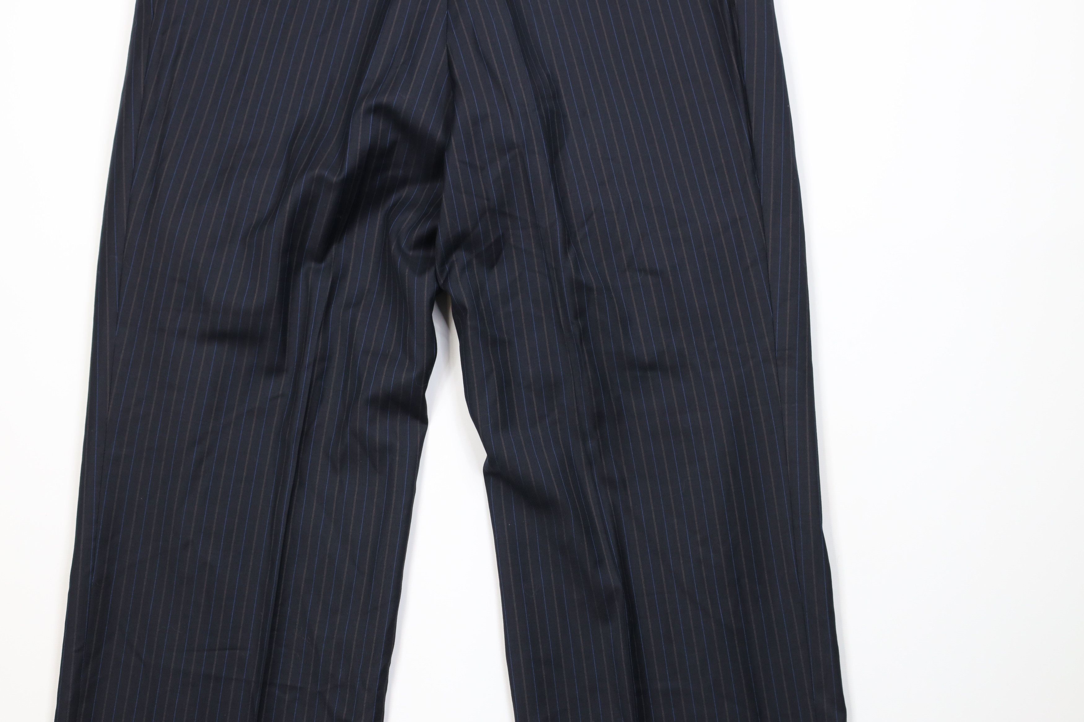Vintage Vintage Streetwear 2 Piece Super 140s Wool Striped Suit Size 44L - 12 Thumbnail