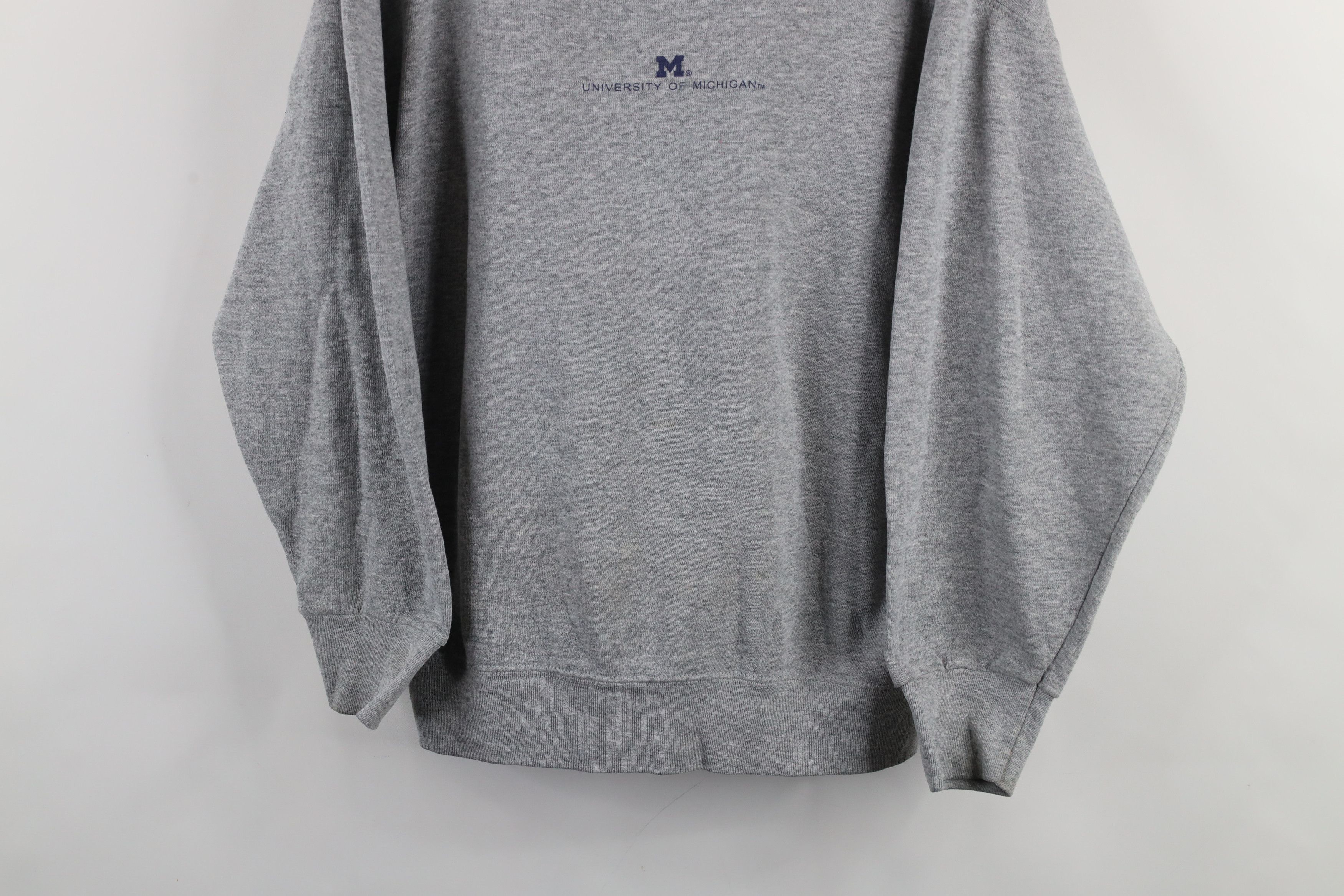 Vintage Vintage 90s Spell Out University of Michigan Sweatshirt Gray Size XL / US 12-14 / IT 48-50 - 3 Thumbnail