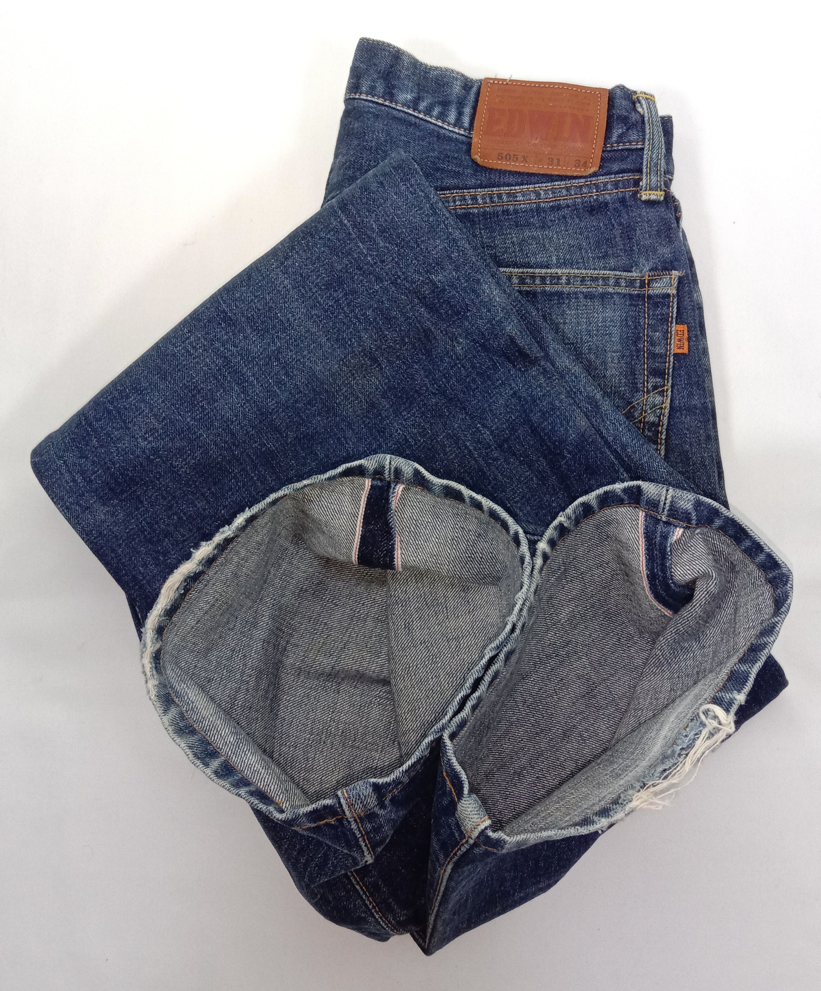 Edwin Vintage Edwin 505x Selvedge Jeans Orange Tab Denim Size US 31 - 15 Thumbnail