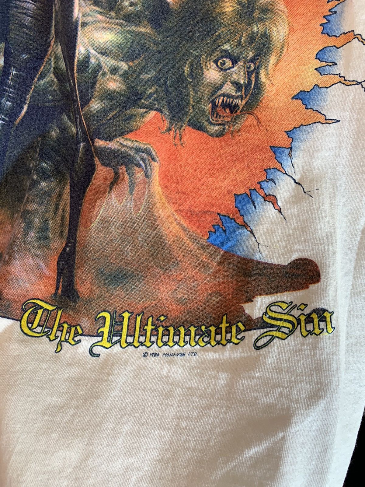 Band Tees × Ozzy Osbourne × Vintage RARE Vintage 1986 Ozzy Osbourne Ultimate Sin Tour Band Shirt Size US M / EU 48-50 / 2 - 6 Thumbnail