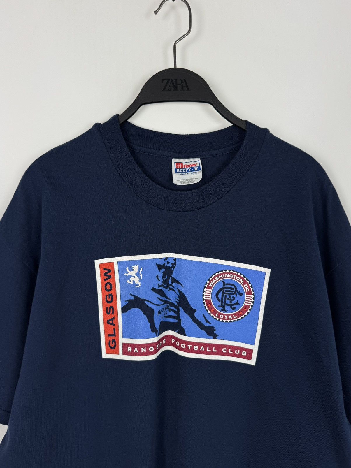 Vintage 90’s Vintage F.C. Glasgow Rangers Graphic T-Shirt Size US XL / EU 56 / 4 - 2 Thumbnail
