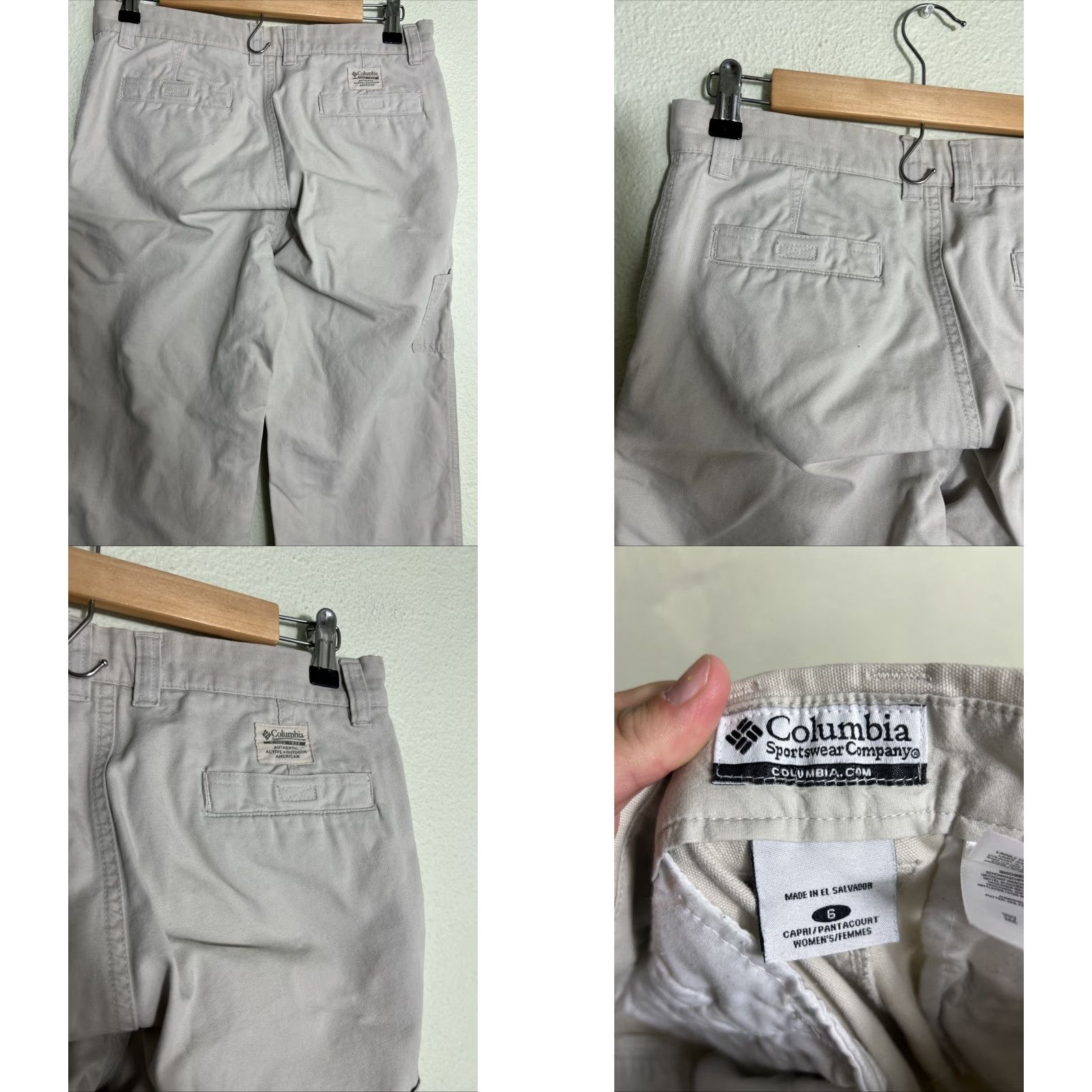 Vintage Columbia ROC Pants AL8179 Womens Size 6 Cargo Straight Leg Stone Cotton Hiking Pockets Belted Cream Modern Outdoor Mens Womens gauge Size 28" / US 6 / IT 42 - 9 Thumbnail