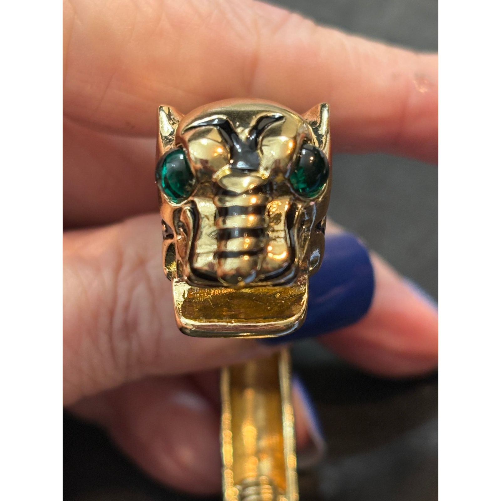 Kenneth Jay Lane Vintage Robert Jay Lane Tiger Head Cuff Bracelet size 5.5” Size ONE SIZE - 9 Thumbnail