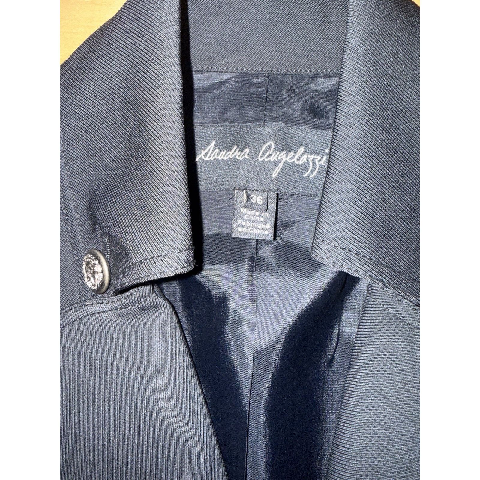 Vintage saudra augelazzi Black Blazer Crest Buttons Fitted 36 US 4 Size S / US 4 / IT 40 - 3 Thumbnail