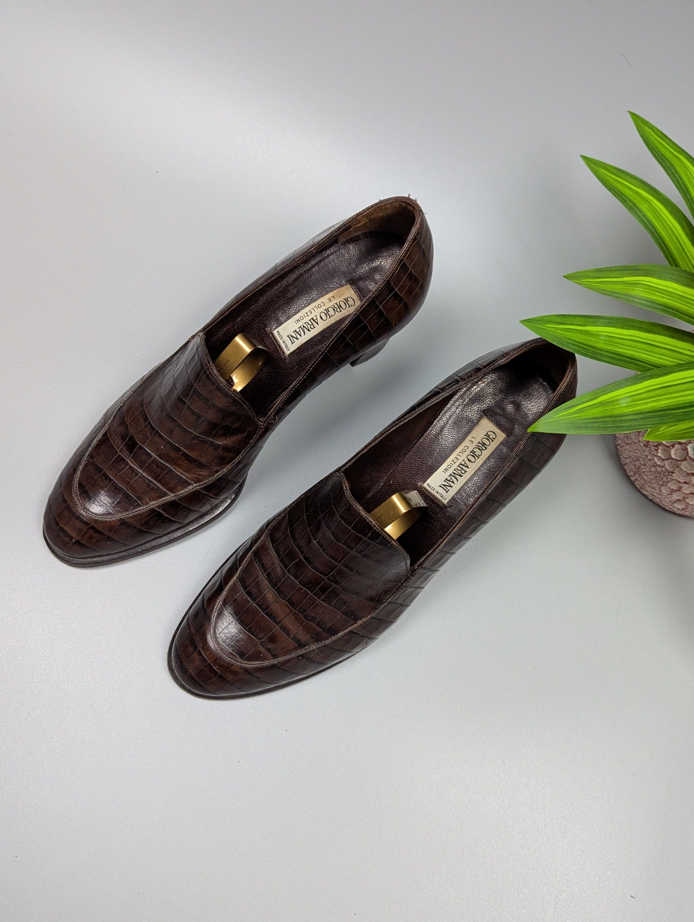 Giorgio Armani Giorgio Armani 80s Womens Leather Loafers Heels 38.5 US7.5/8 Size US 8.5 / IT 38.5 - 2 Thumbnail