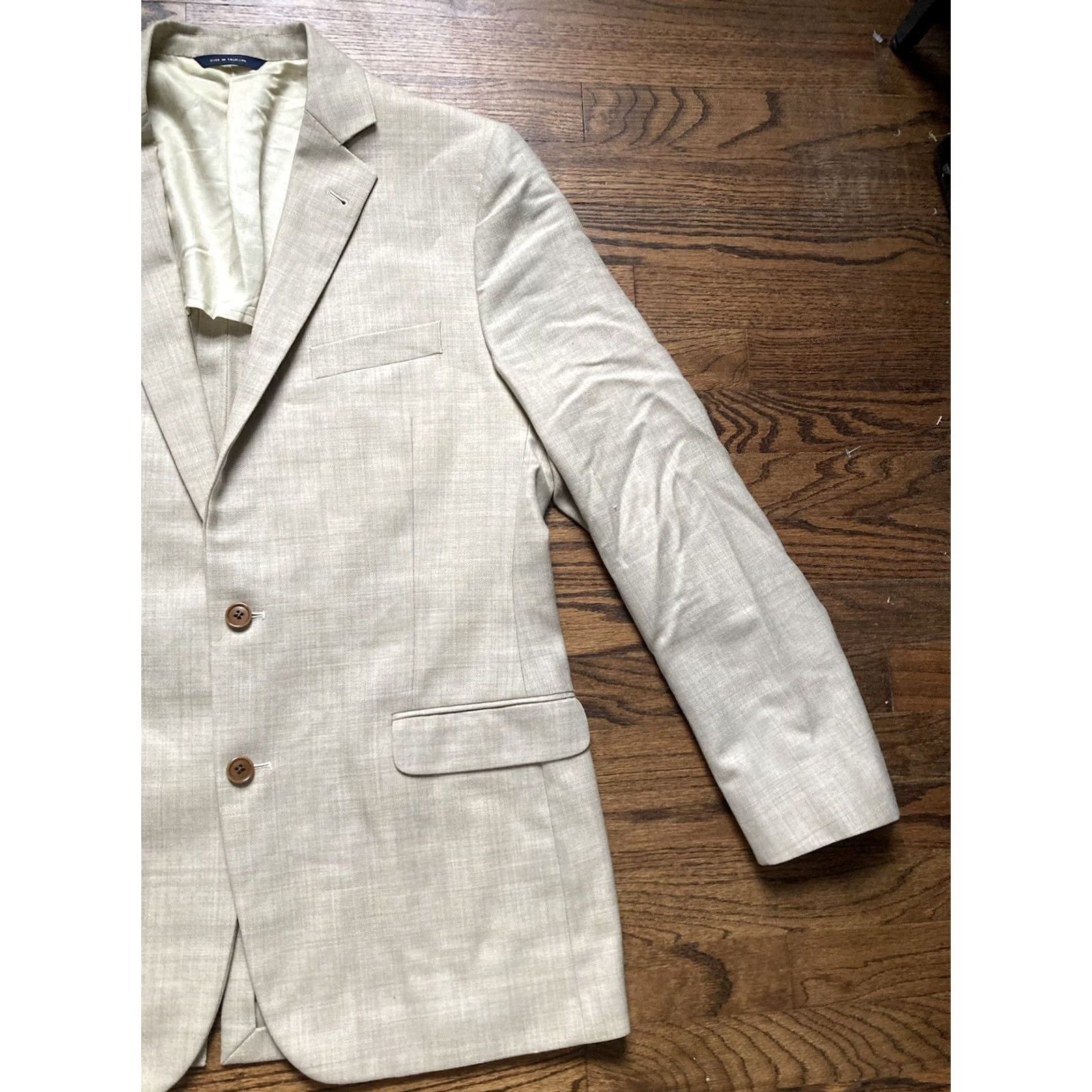 Brooks Brothers Brooks Brothers Blazer Mens Size 43L Tan Wool Jacket 2 Button Fitzgerald 1818 Size 46R - 3 Thumbnail