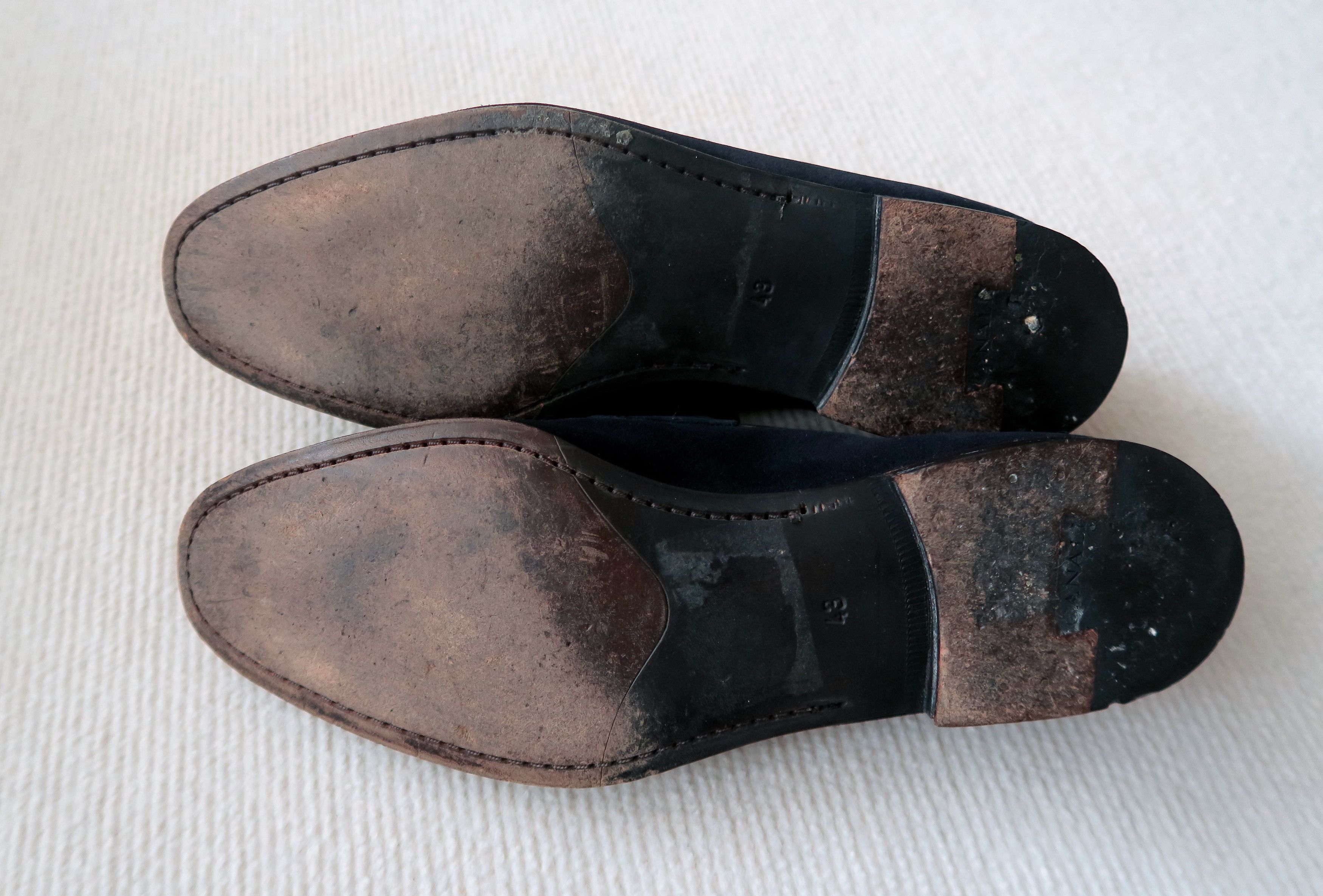 Canali Canali Suede Croc-Embossed Leather Trim Penny Loafers Shoes Size US 10 / EU 43 - 10 Thumbnail