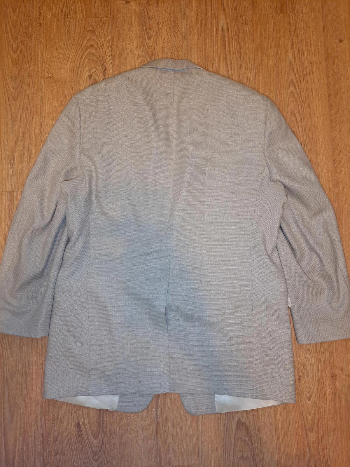 Hart Schaffner Marx Hart Schaffner Marx Sport Coat Mens 44L Beige Hopsack Wool Size 44L - 9 Thumbnail