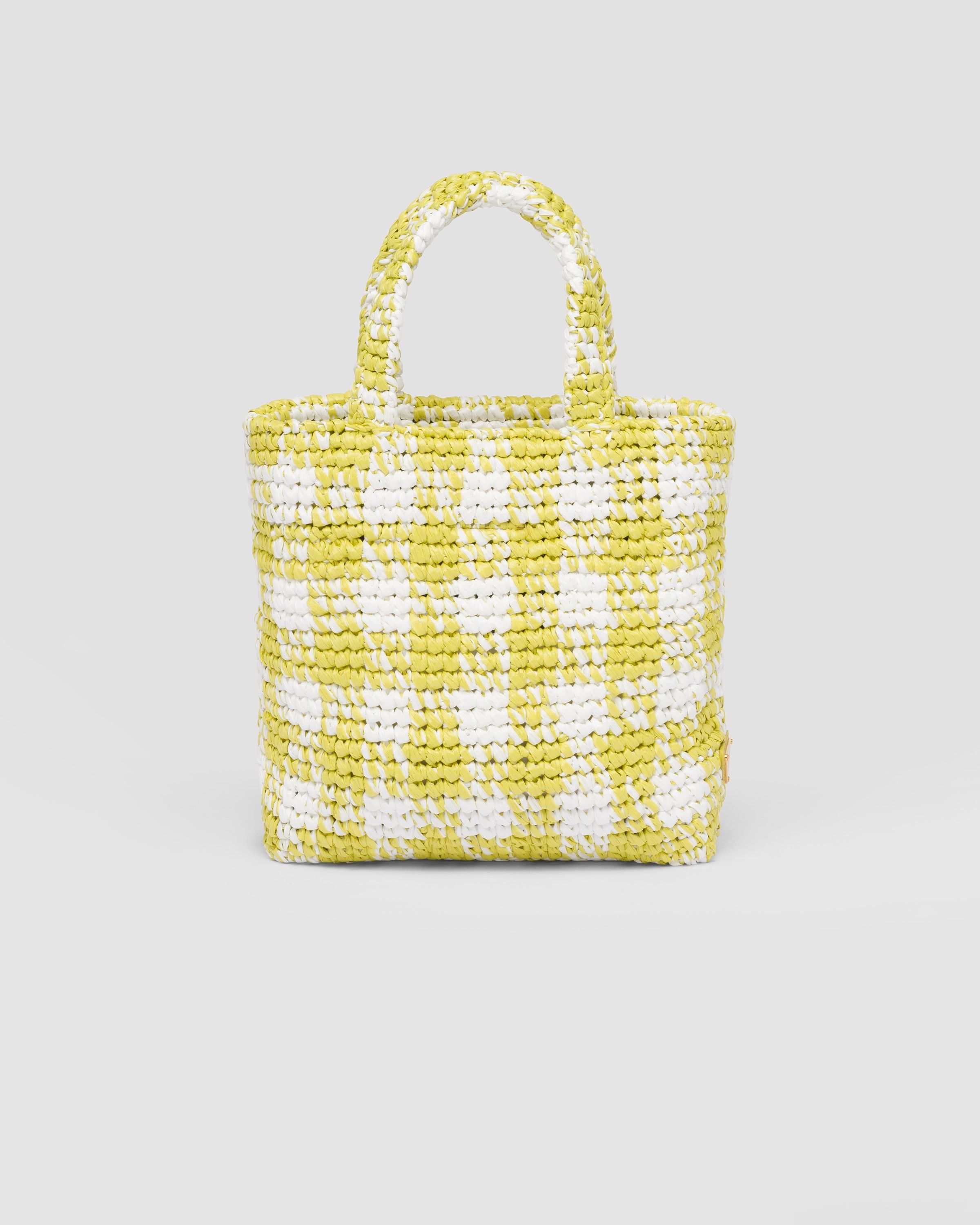 Prada o1la1rc1a0925 Size: OS / Small Crochet Tote Bag Yellow/White Size ONE SIZE - 4 Thumbnail